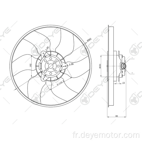 Moteur de ventilateur de radiateur voiture 12v pour TRAFIC CLIO